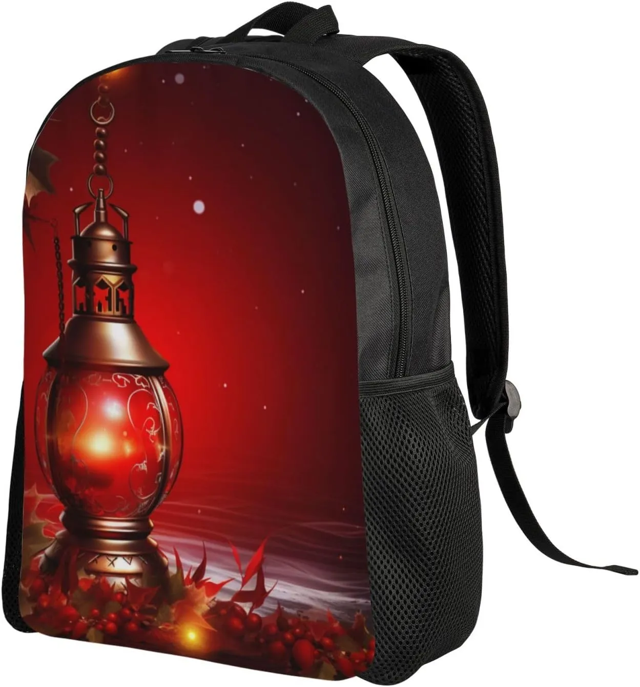 Laptop Backpack for Women Men Carry-on Backpack Christmas Red Lantern Daypack Lightweight Travel Shoulder Bags