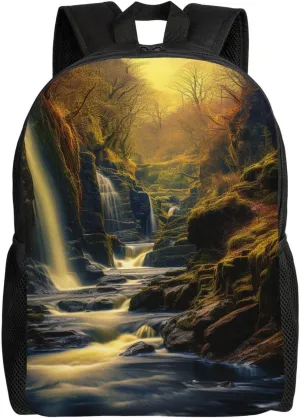 Laptop Backpack for Women Men Carry-on Backpack Milky Way Falls Daypack Lightweight Travel Shoulder Bags