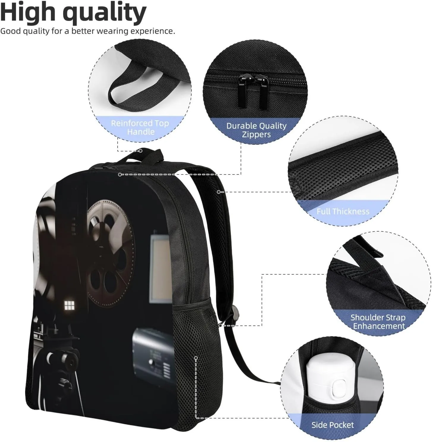 Laptop Backpack for Women Men Carry-on Backpack Projector Film Daypack Lightweight Travel Shoulder Bags