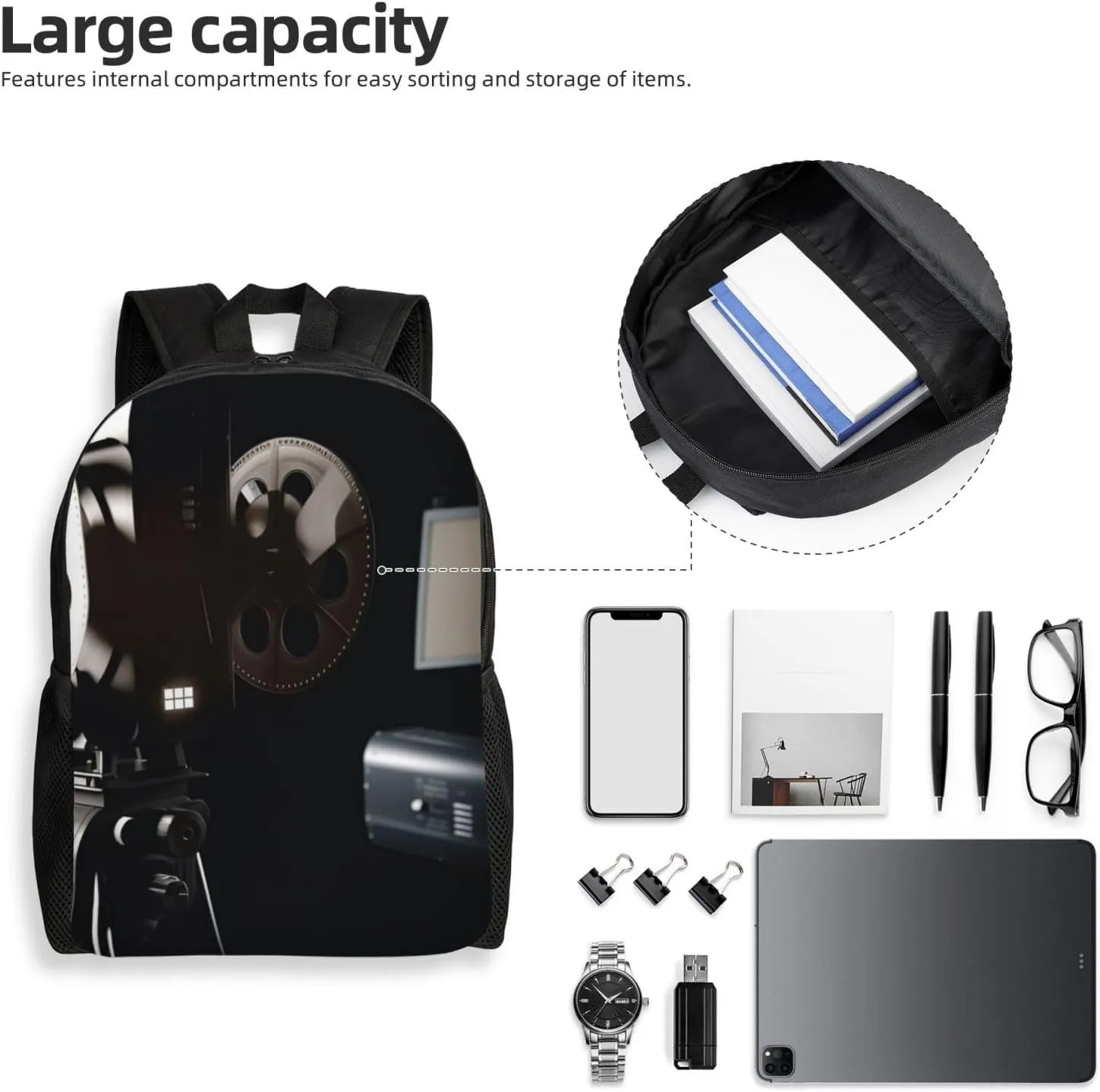Laptop Backpack for Women Men Carry-on Backpack Projector Film Daypack Lightweight Travel Shoulder Bags