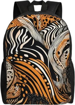 Laptop Backpack for Women Men Carry-on Backpack Striped Lines Daypack Lightweight Travel Shoulder Bags