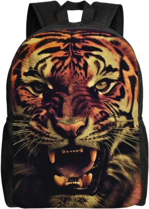 Laptop Backpack for Women Men Carry-on Backpack Tiger with Eyes Open Daypack Lightweight Travel Shoulder Bags