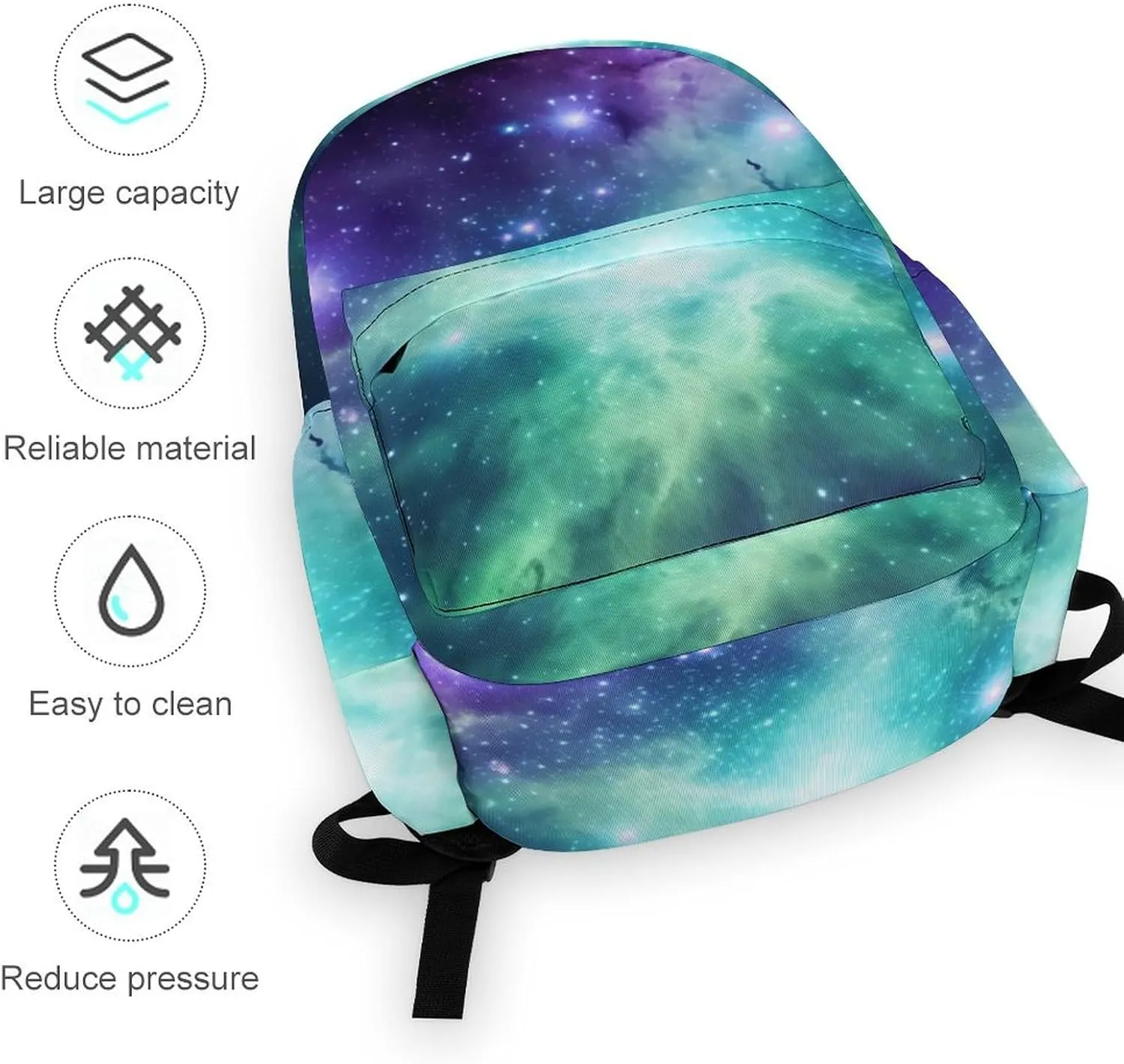 Laptop Backpack for Women Men Daypack Waterproof Green Blue Purple Galaxy Computer Bag Business Work Bag for Travel