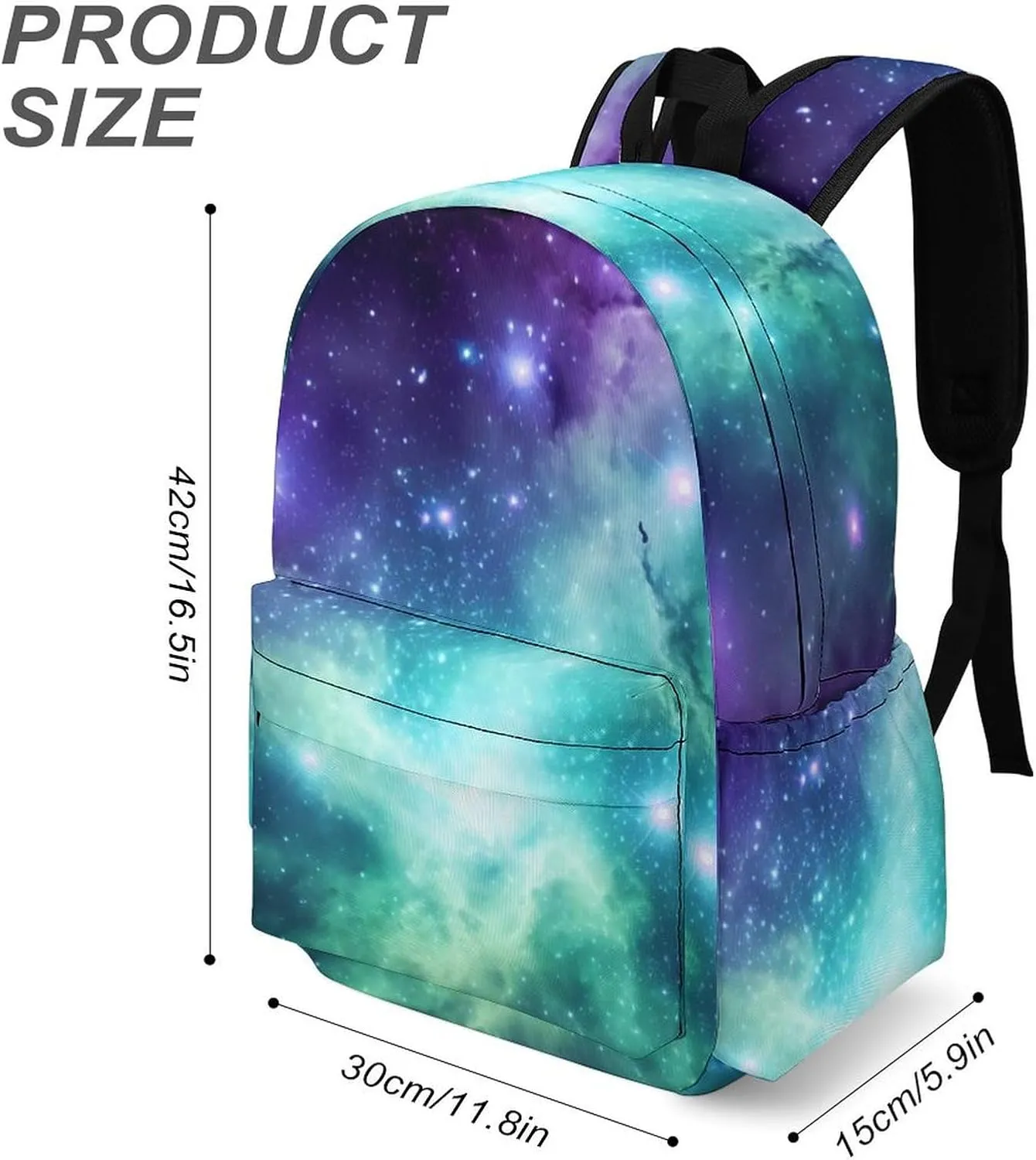 Laptop Backpack for Women Men Daypack Waterproof Green Blue Purple Galaxy Computer Bag Business Work Bag for Travel