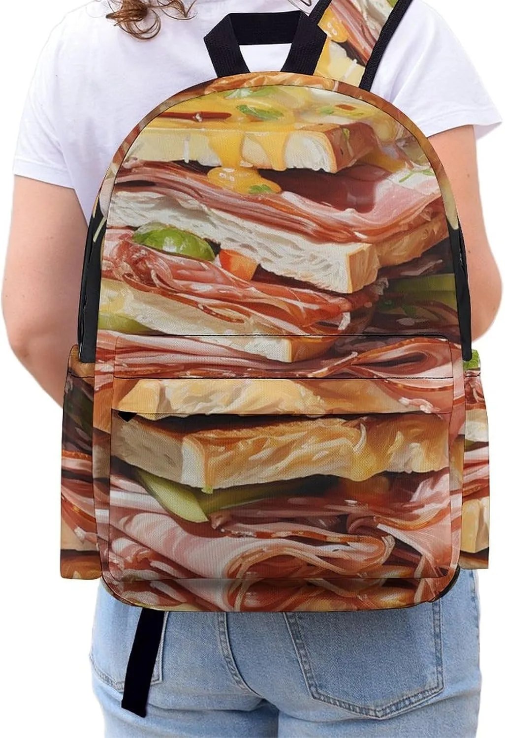 Laptop Backpack for Women Men Daypack Waterproof Ham Toast Computer Bag Business Work Bag for Travel