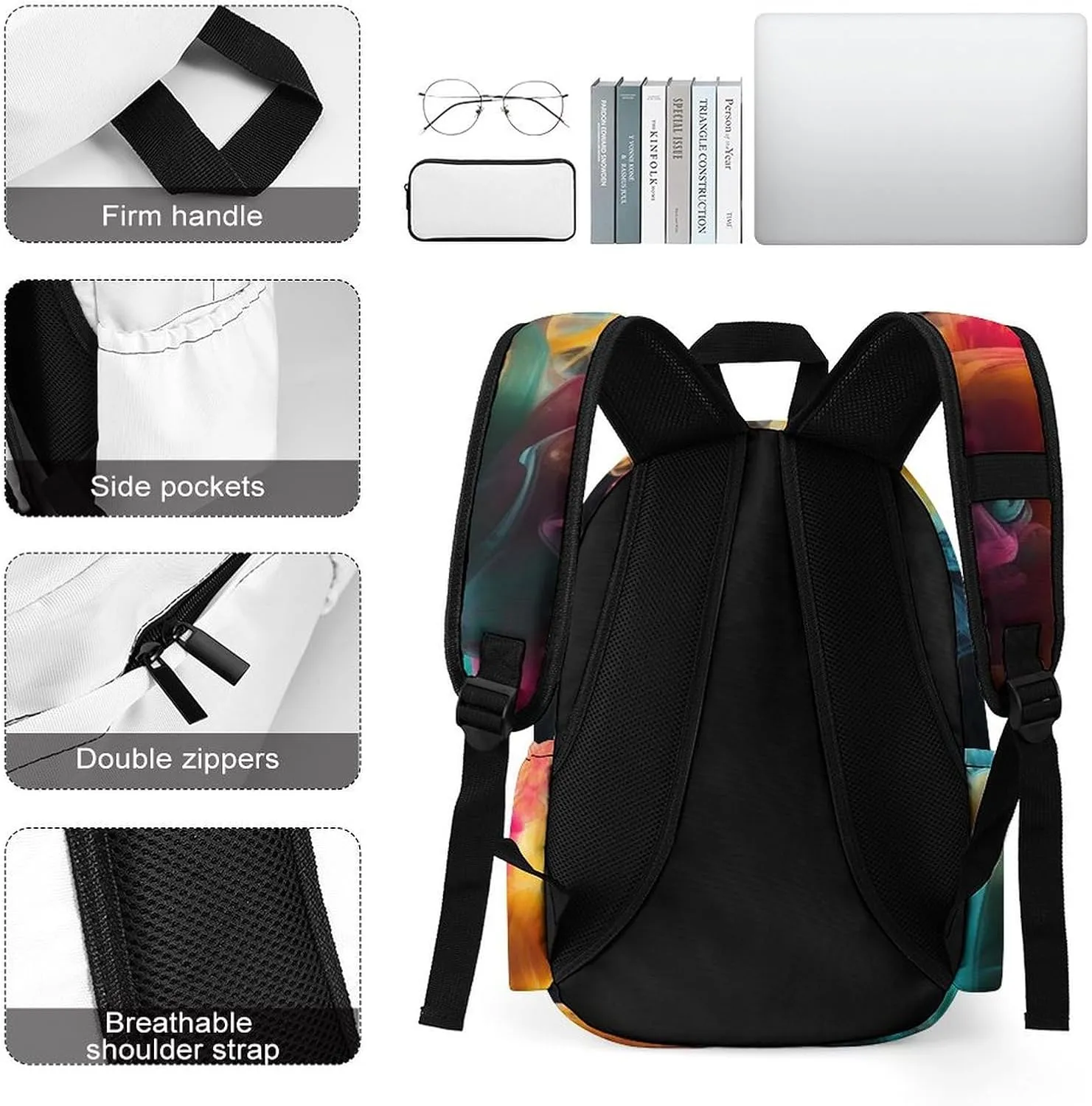Laptop Backpack for Women Men Daypack Waterproof Melt In The Water Computer Bag Business Work Bag for Travel
