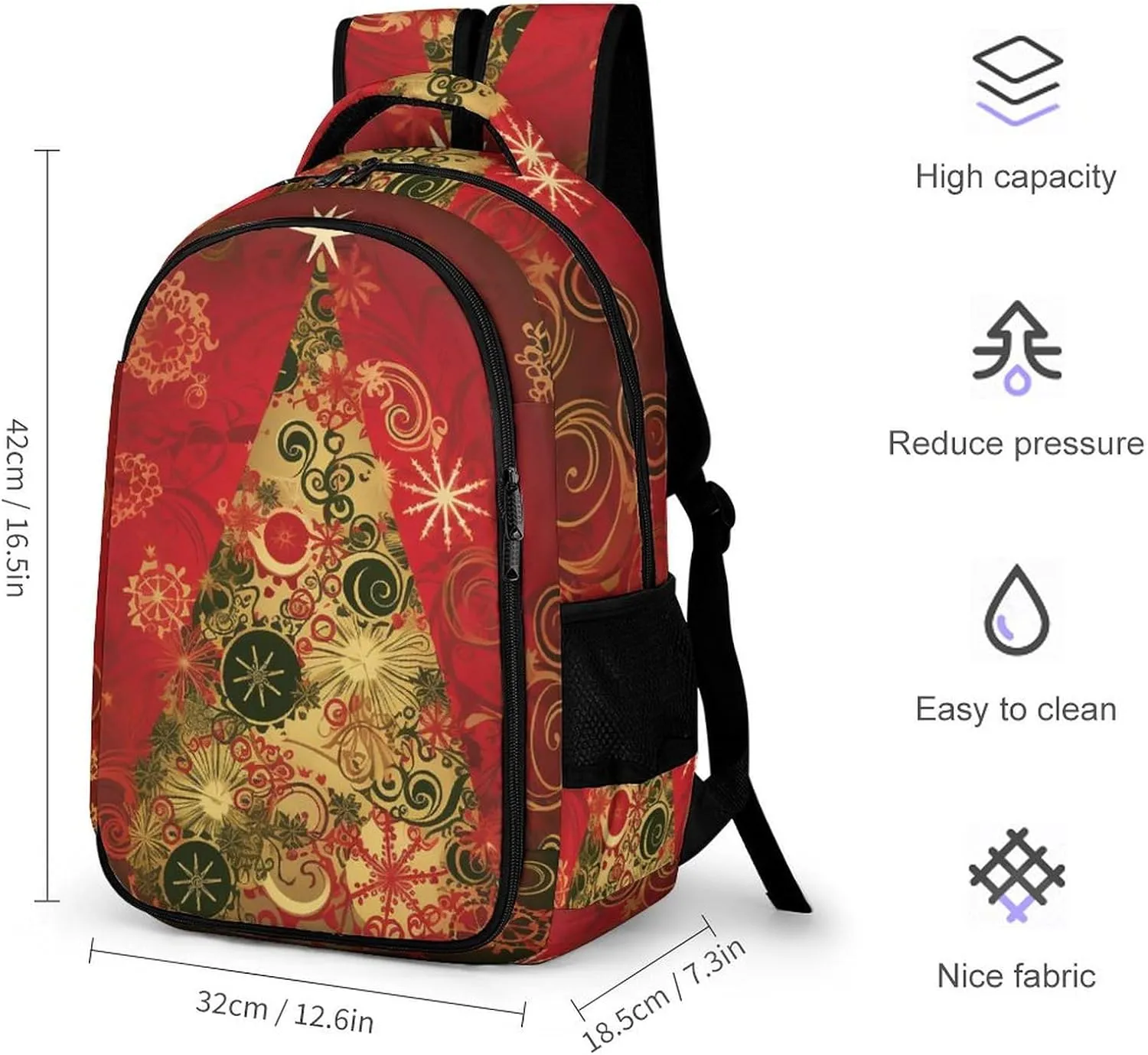 Laptop Backpack for Women Men Daypack Waterproof Merry Christmas Computer Bag Business Work Bag for Travel