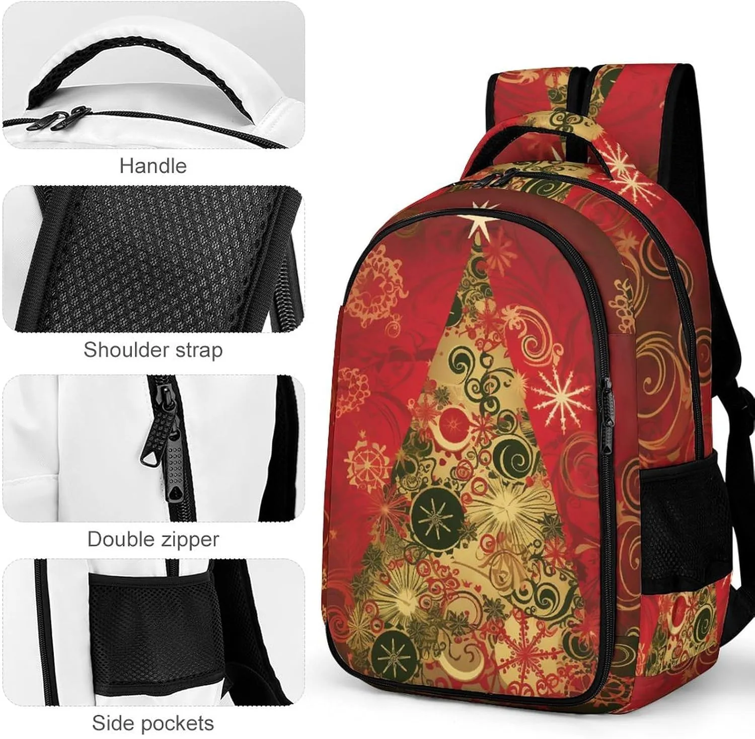 Laptop Backpack for Women Men Daypack Waterproof Merry Christmas Computer Bag Business Work Bag for Travel