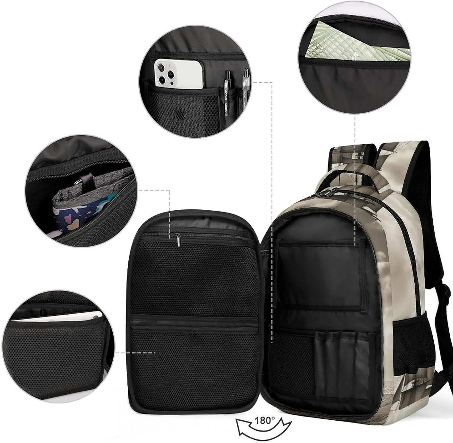 Laptop Backpack for Women Men Daypack Waterproof Nautical Sailing Pirate Theme Computer Bag Business Work Bag for Travel
