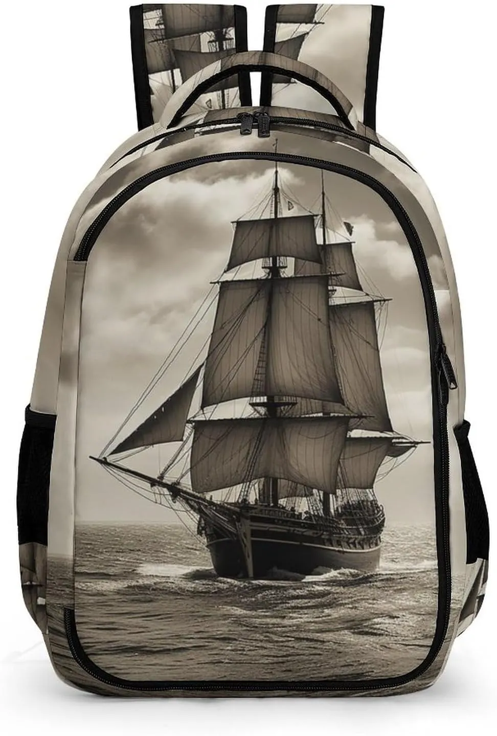 Laptop Backpack for Women Men Daypack Waterproof Nautical Sailing Pirate Theme Computer Bag Business Work Bag for Travel