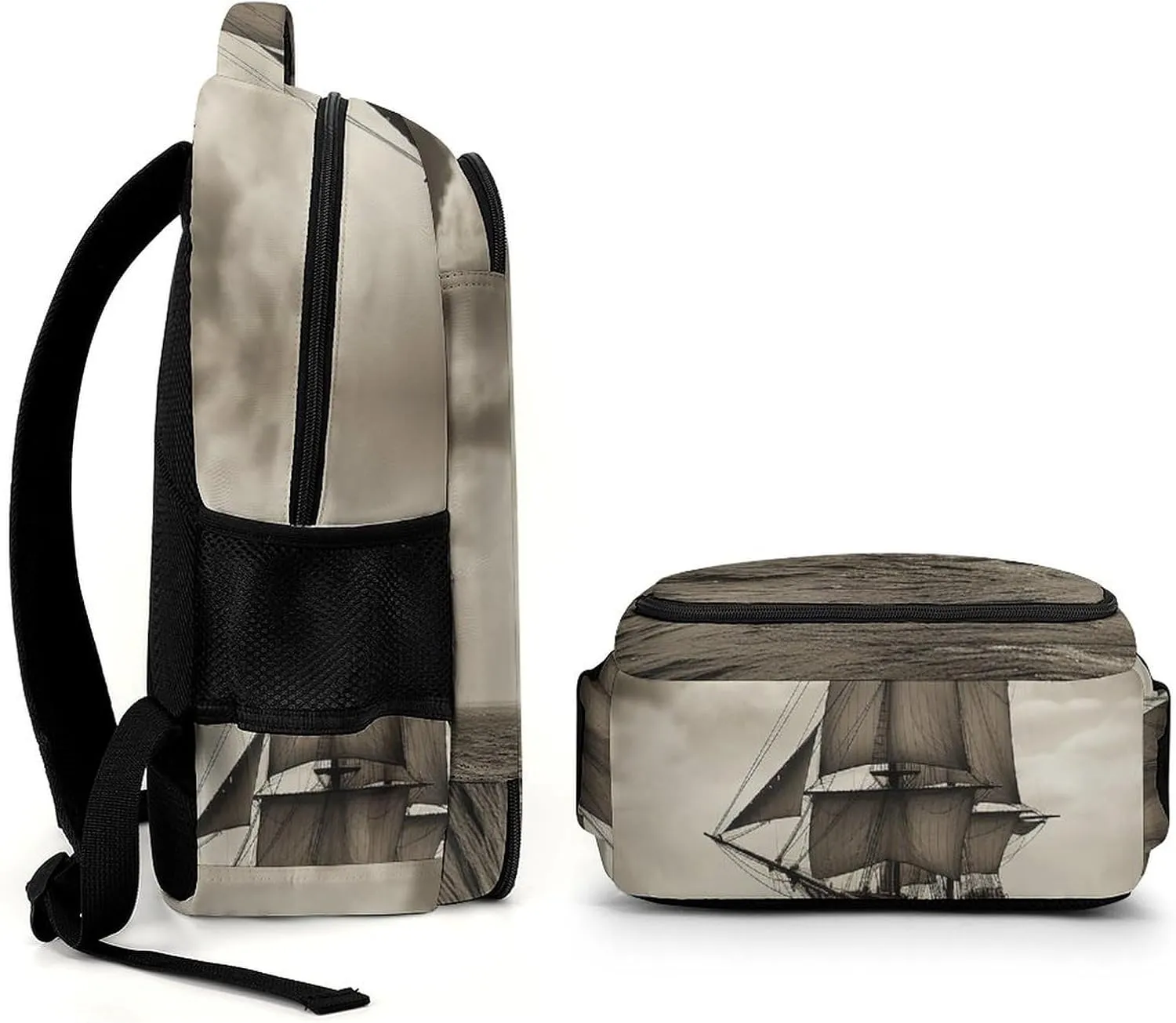 Laptop Backpack for Women Men Daypack Waterproof Nautical Sailing Pirate Theme Computer Bag Business Work Bag for Travel