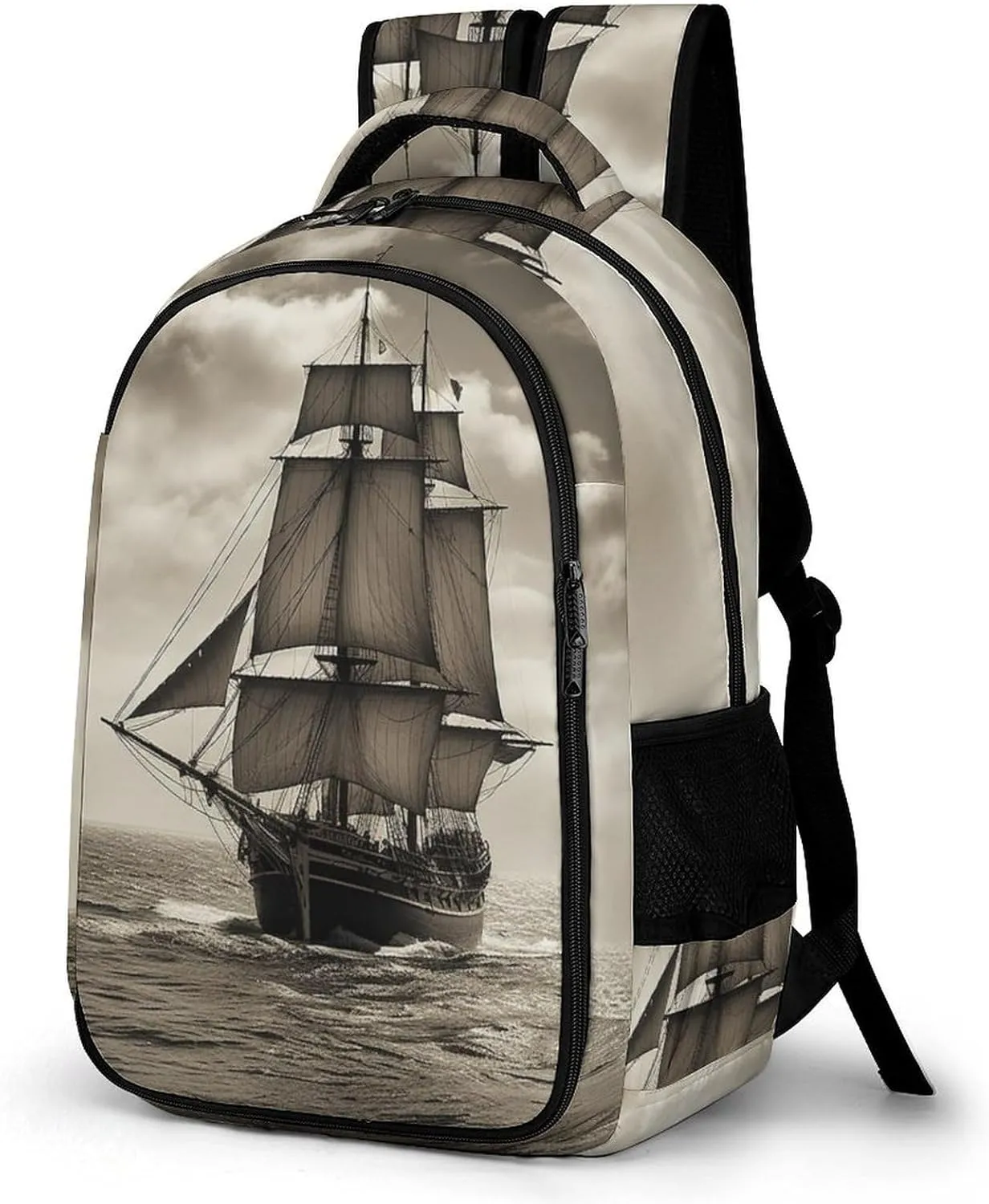 Laptop Backpack for Women Men Daypack Waterproof Nautical Sailing Pirate Theme Computer Bag Business Work Bag for Travel