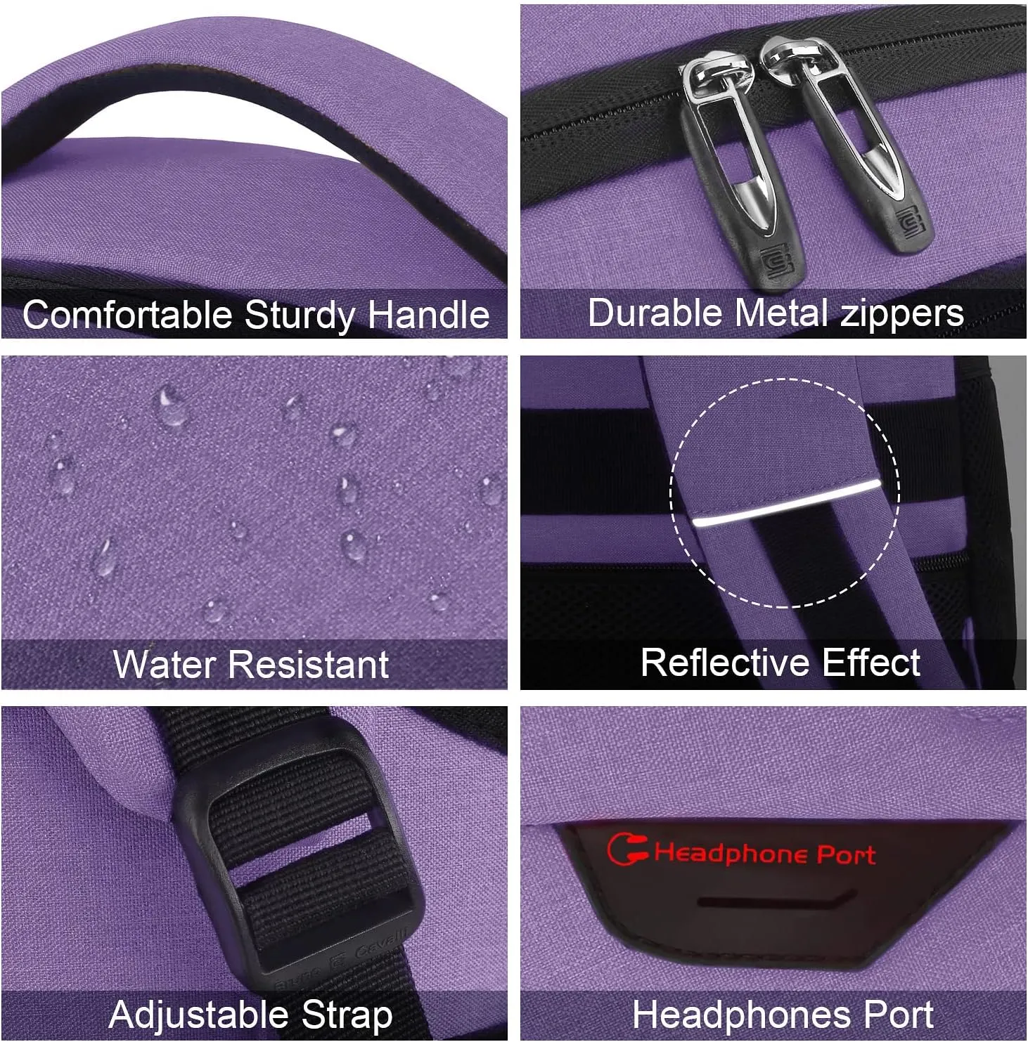 Laptop Backpack,Business Travel Anti Theft Slim Durable Laptops Backpack with USB Charging Port,Water Resistant College Computer Bag for Women & Men Fits 15.6 Inch Laptop and Notebook-Purple