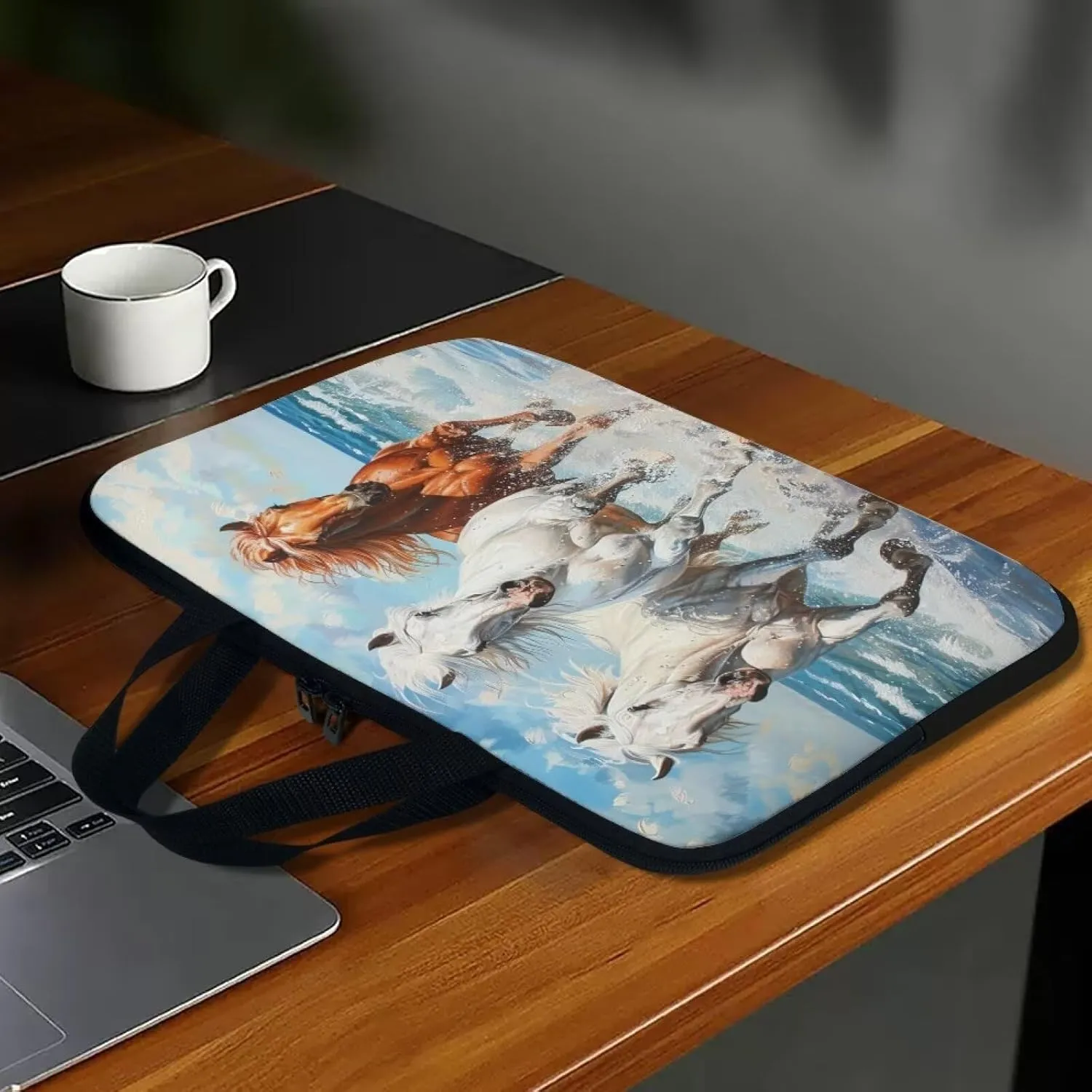 Laptop Bag 10-17 Inch Laptop Case Computer Carrying Case Laptop Sleeve Bag Customizable Pattern Running Horses