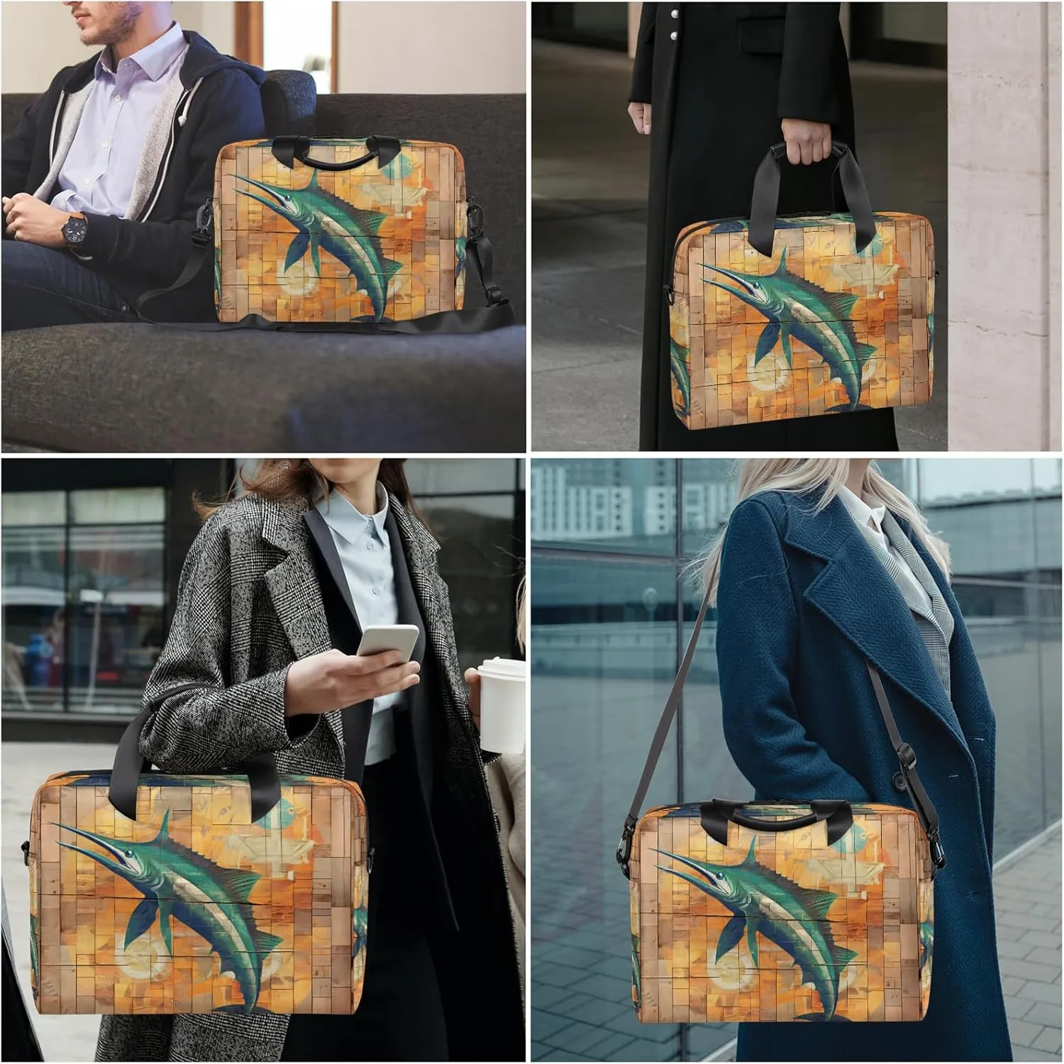 Laptop Bag 15.6 Inch Laptop Sleeve Case with Shoulder Straps Computer Slim Briefcase for Men and Women
