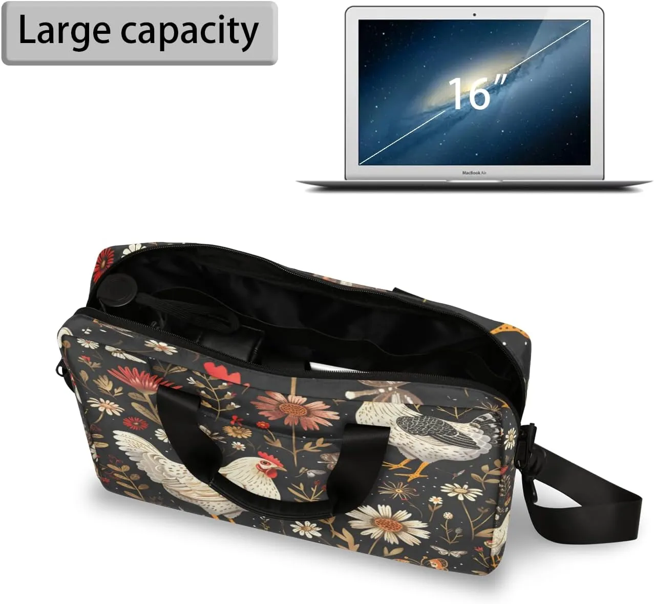 Laptop Bag 15.6 Inch Laptop Sleeve Case with Shoulder Straps Computer Slim Briefcase for Men and Women