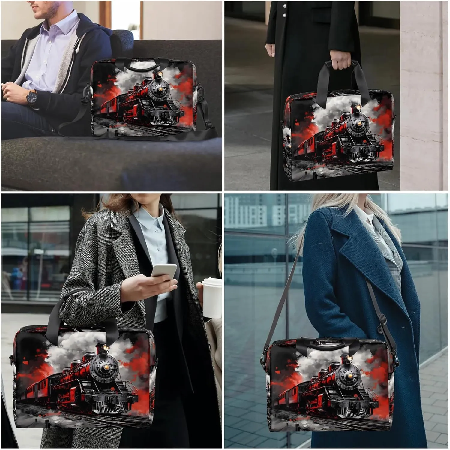 Laptop Bag 15.6 Inch Laptop Sleeve Case with Shoulder Straps Computer Slim Briefcase for Men and Women