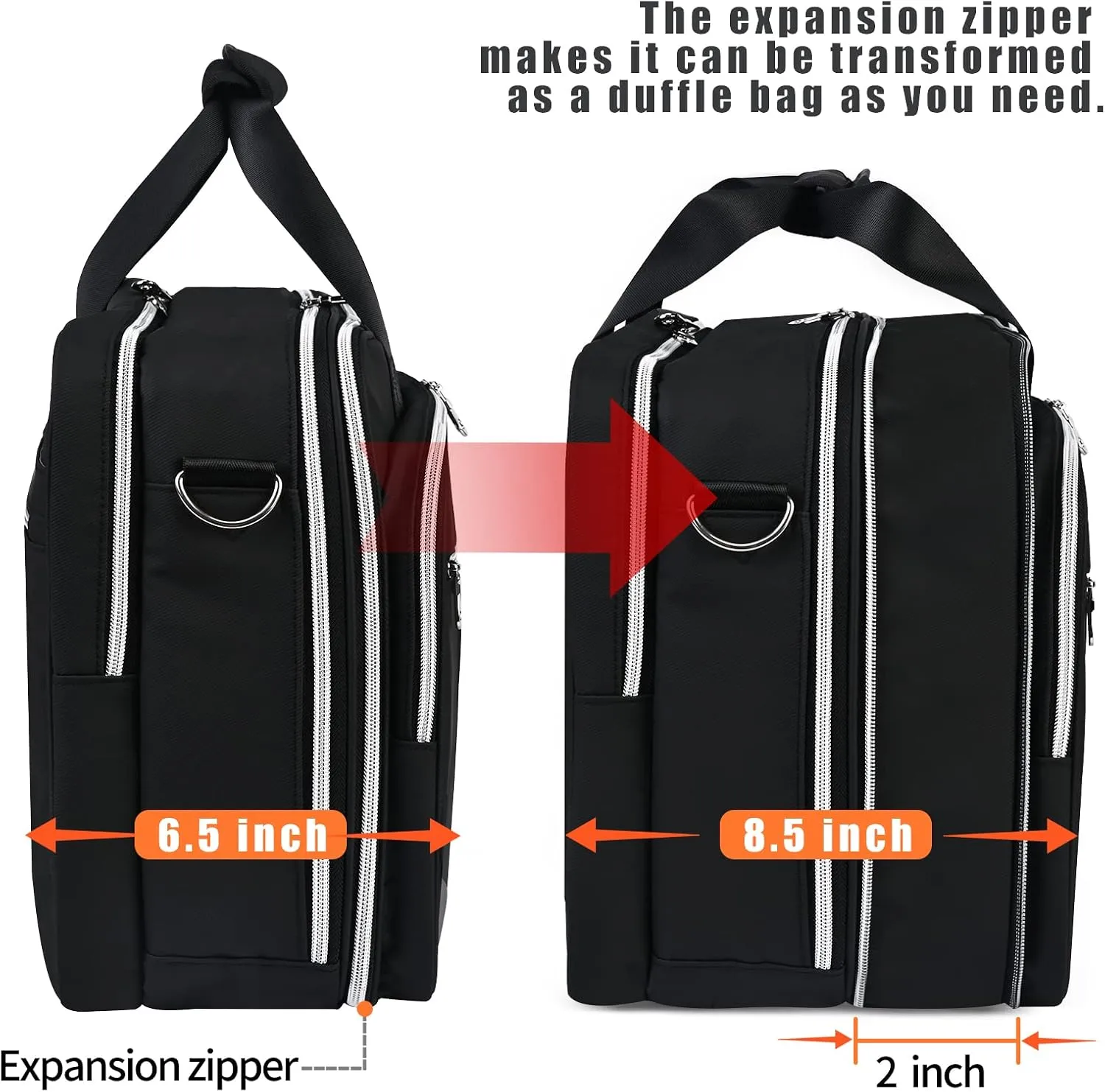 Laptop Bag Premium Laptop Briefcase Expandable Fits Up to 17 Inch Water-Repellent Large Messenger Computer Bag Travel/Business/Work/for Men Women,Black