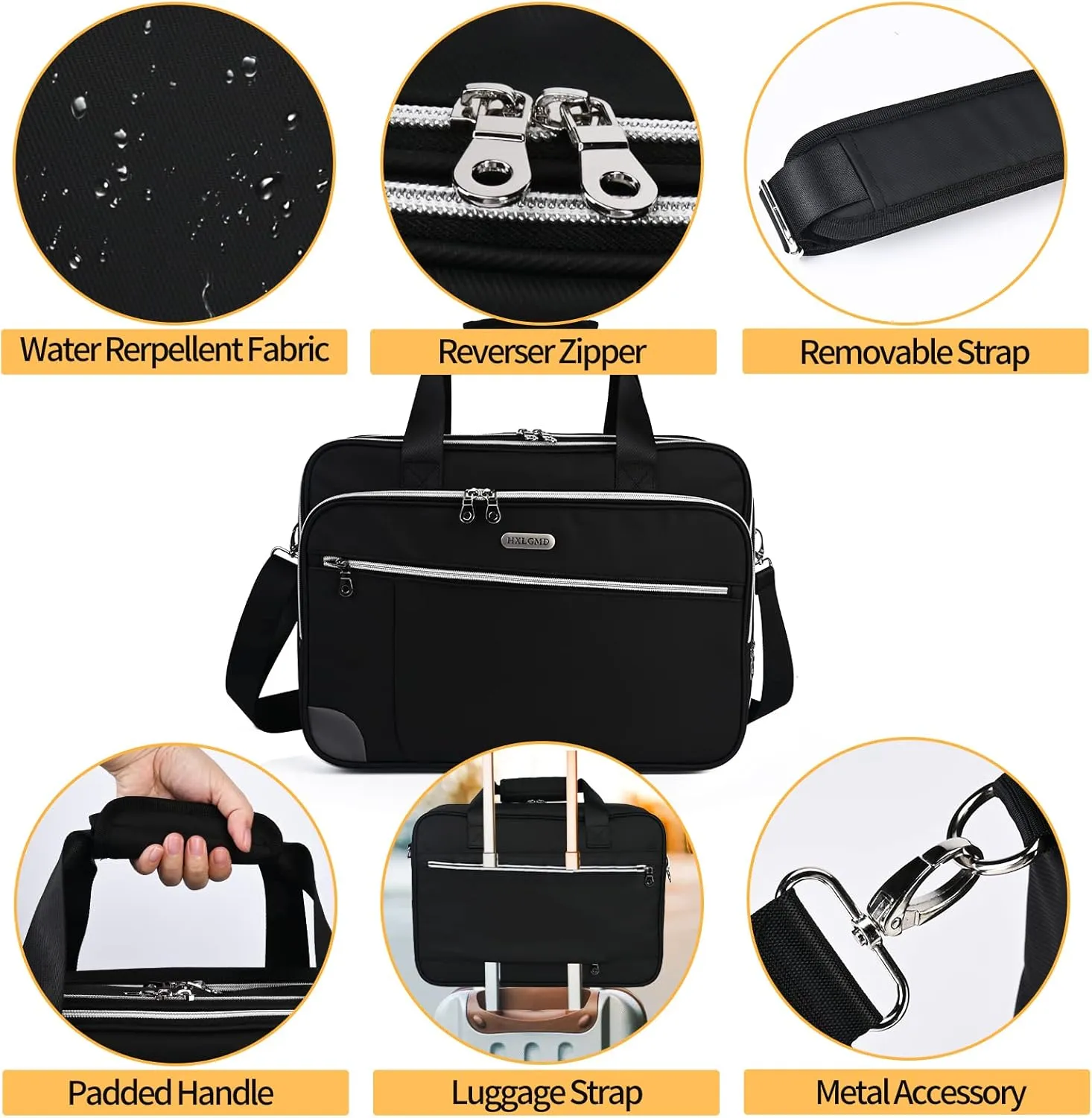 Laptop Bag Premium Laptop Briefcase Expandable Fits Up to 17 Inch Water-Repellent Large Messenger Computer Bag Travel/Business/Work/for Men Women,Black