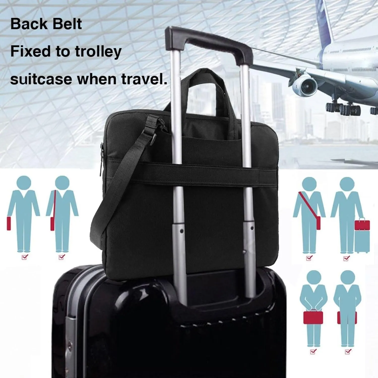 Laptop Sleeve Bag Shockproof Notebook Case Lake Geneva Switzerland Computer Carrying Case with Shoulder Strap