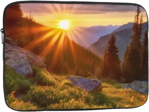 Laptop Sleeve Laptop Case Bag Shockproof Computer Carrying Bag Rocky Mountain Sunset Sunshine Briefcase Handbags 15 inch