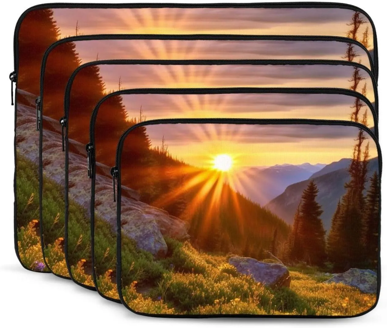 Laptop Sleeve Laptop Case Bag Shockproof Computer Carrying Bag Rocky Mountain Sunset Sunshine Briefcase Handbags 15 inch