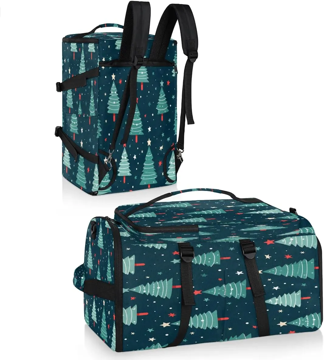 Large Carry on Backpack for Women Men Multi-function Gym Duffle Bag Christmas Trees Backpack Polyester Waterproof Duffel Bags