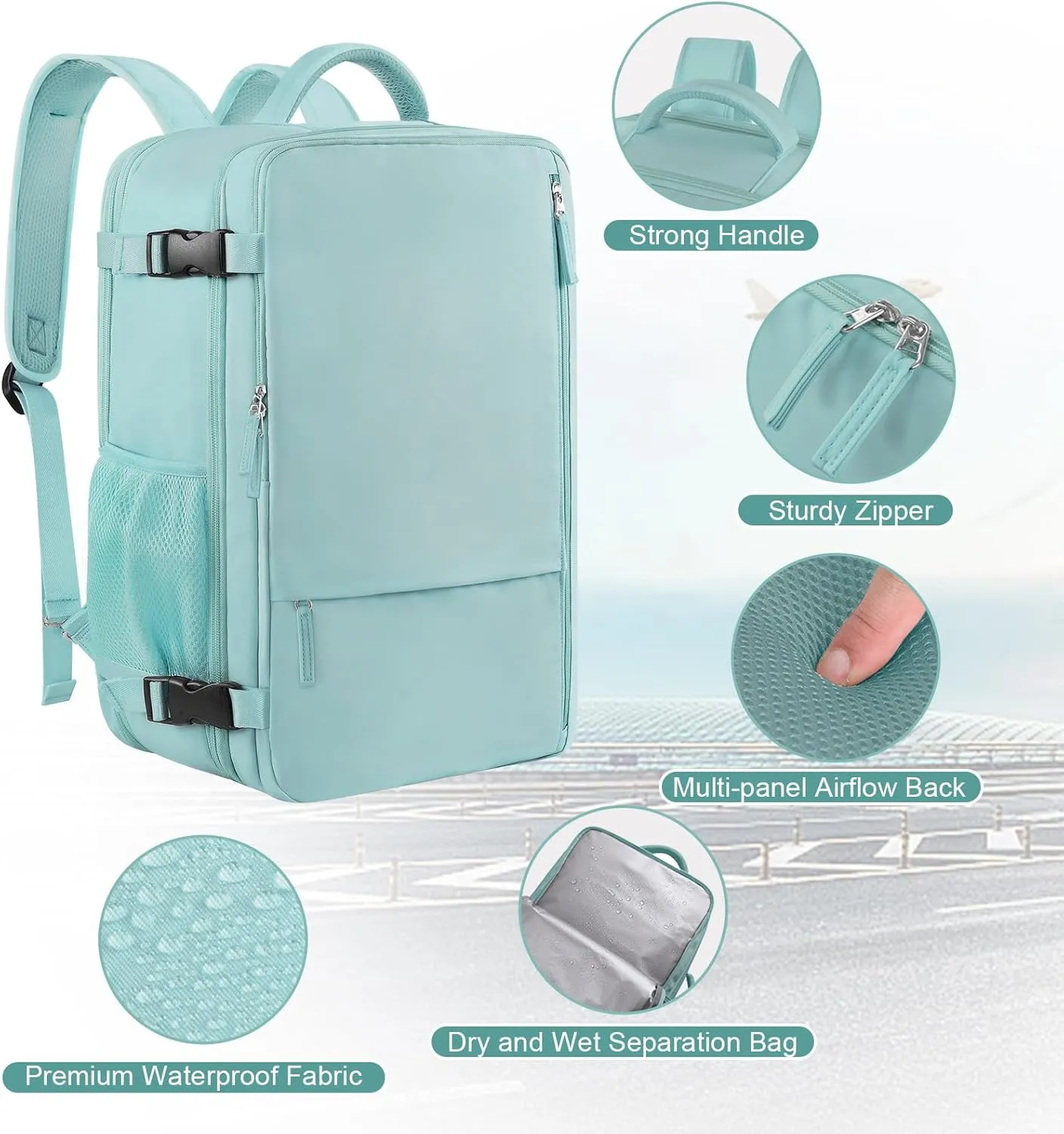 Large Travel Backpack for Women, 40L Carry On Backpack, 17 Inch Laptop Waterproof Backpack, College Bookbag, Backpack for Women, as Person Item Flight Approved