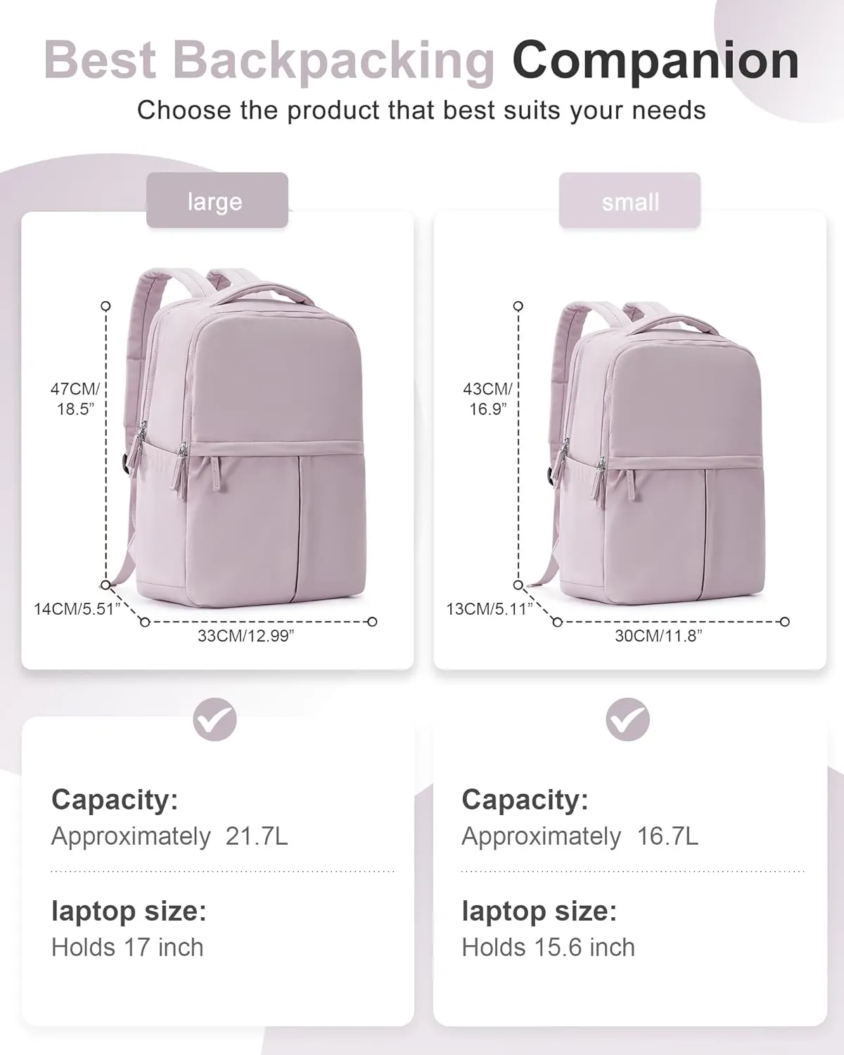 Large Travel Backpack For Women Laptop Backpack Carry On Backpack For Airplanes College Backpacks For Women Men Waterproof Gym Work Backpack For Travel Purple