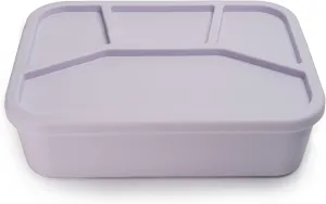 Leak Proof Bento Box Food-Grade Silicone Bento, BPA, Phthalate, Lead, & PVC Free - Bento Lunch Box for Daycare, Kids, & Adults - Leak Resistant Sets With Lids Snack Box Container (Lilac 4)