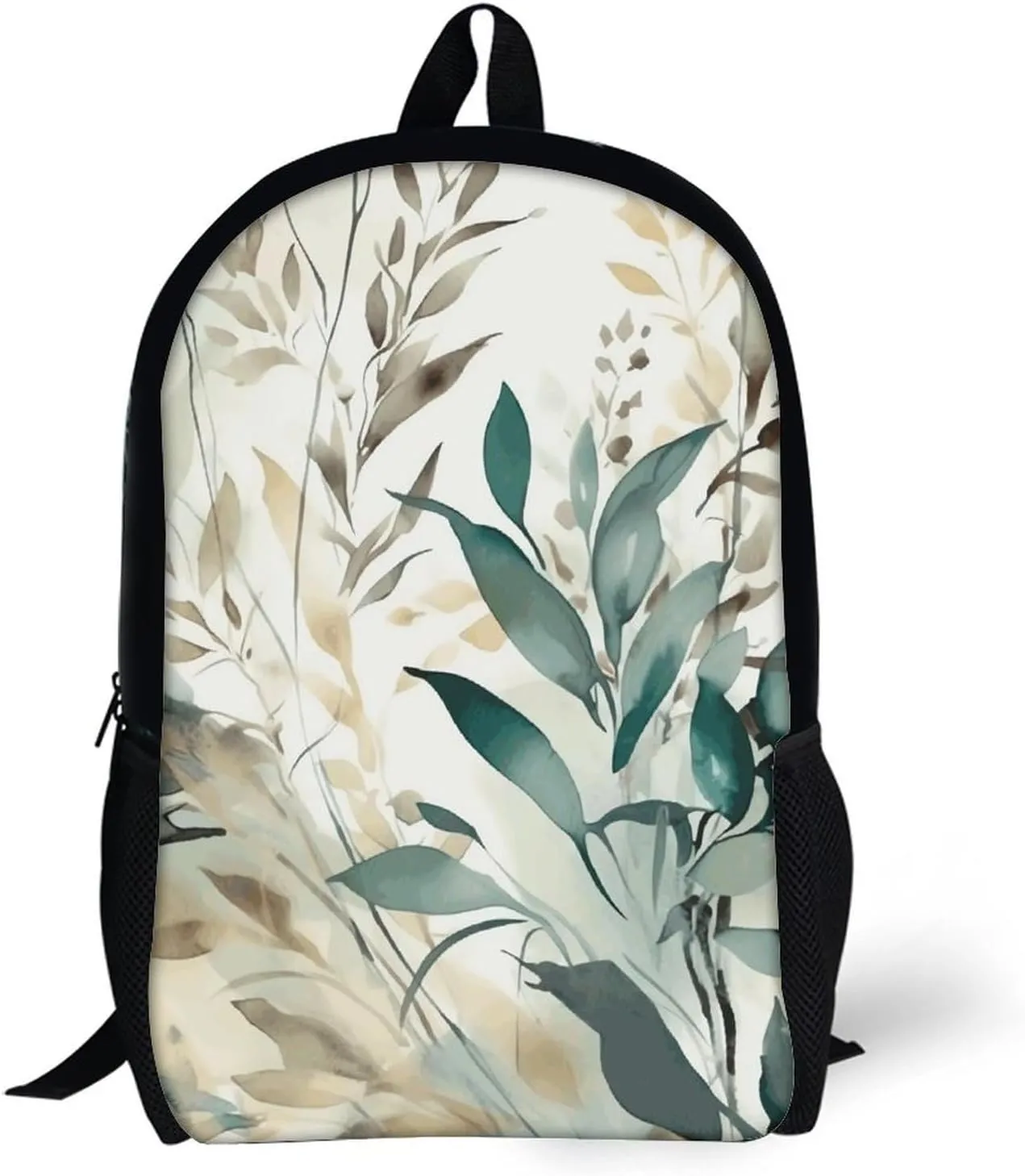 Leaves on White Background Lightweight Backpack Casual Carry On Laptop Backpack,Hiking Bag for Camping Sports Work