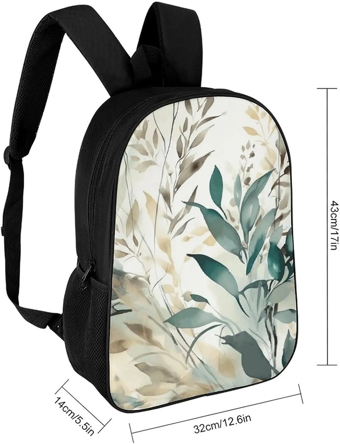 Leaves on White Background Lightweight Backpack Casual Carry On Laptop Backpack,Hiking Bag for Camping Sports Work