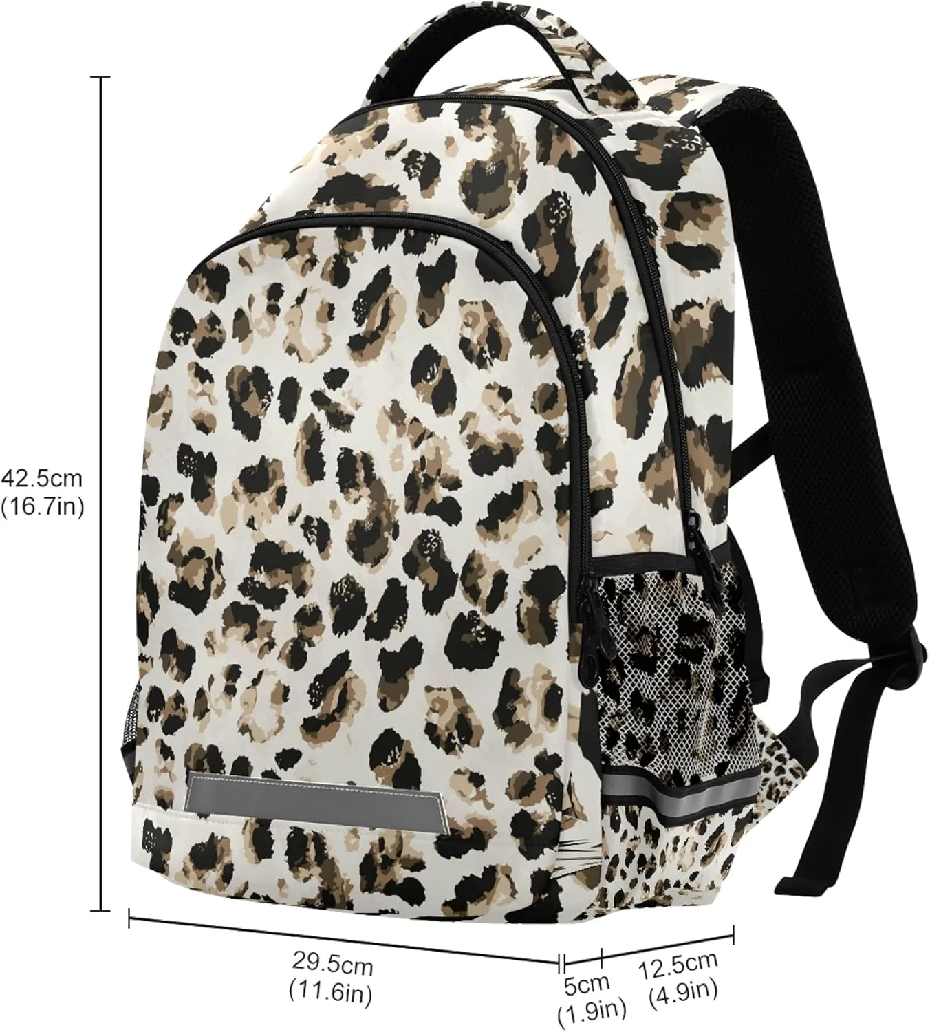 Leopard Print Backpacks Laptop School Book Bag Lightweight Animal Daypack for Men Women Teens Kids