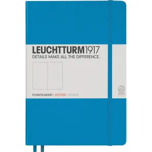 Leuchtturm1917 Medium A5 Dotted Hardcover Notebook (Azure) - 249 Numbered Pages