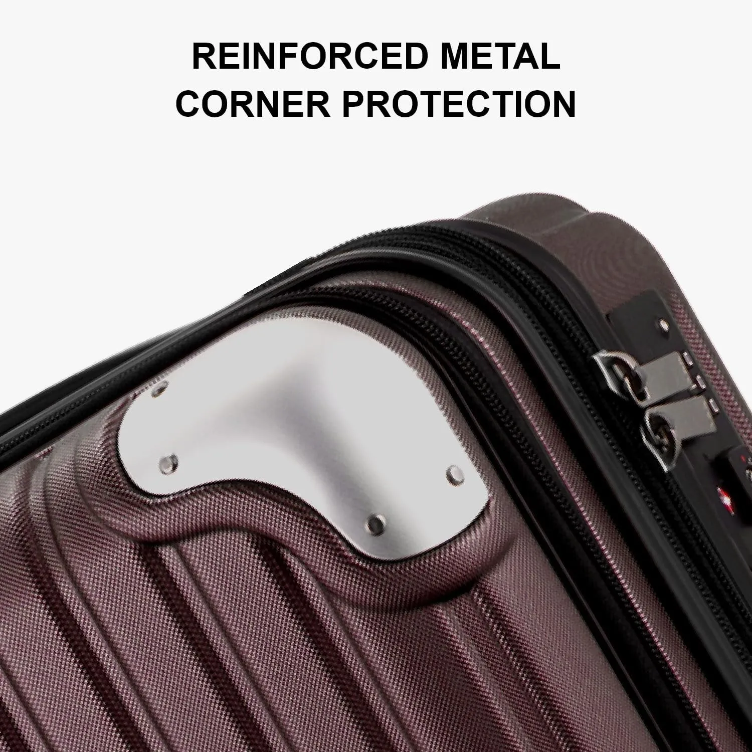 LEVEL8 Grace Carry on Luggage Airline Approved, 20 Inch Expandable Hardside Suitcases with wheels, Abs Pc Harshell Spinner Luggages with Tsa Lock, Red