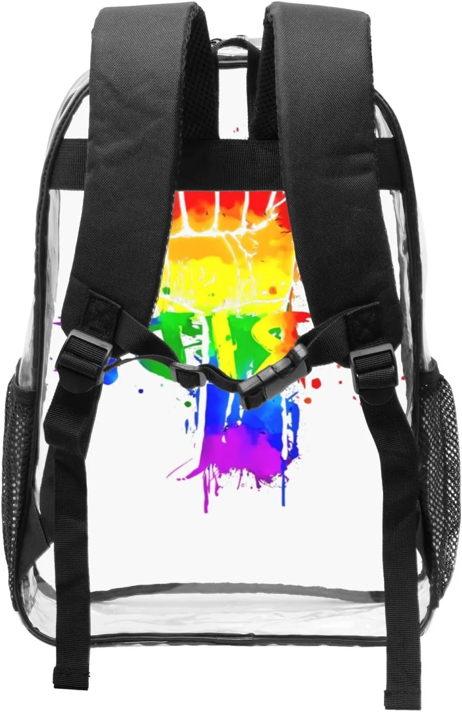 LGBT Pride Rainbow Gay pride day 16 Inch Clear PVC Backpacks Transparent Backpack Multipurpose Double Shoulder Bag for Men Women Gifts