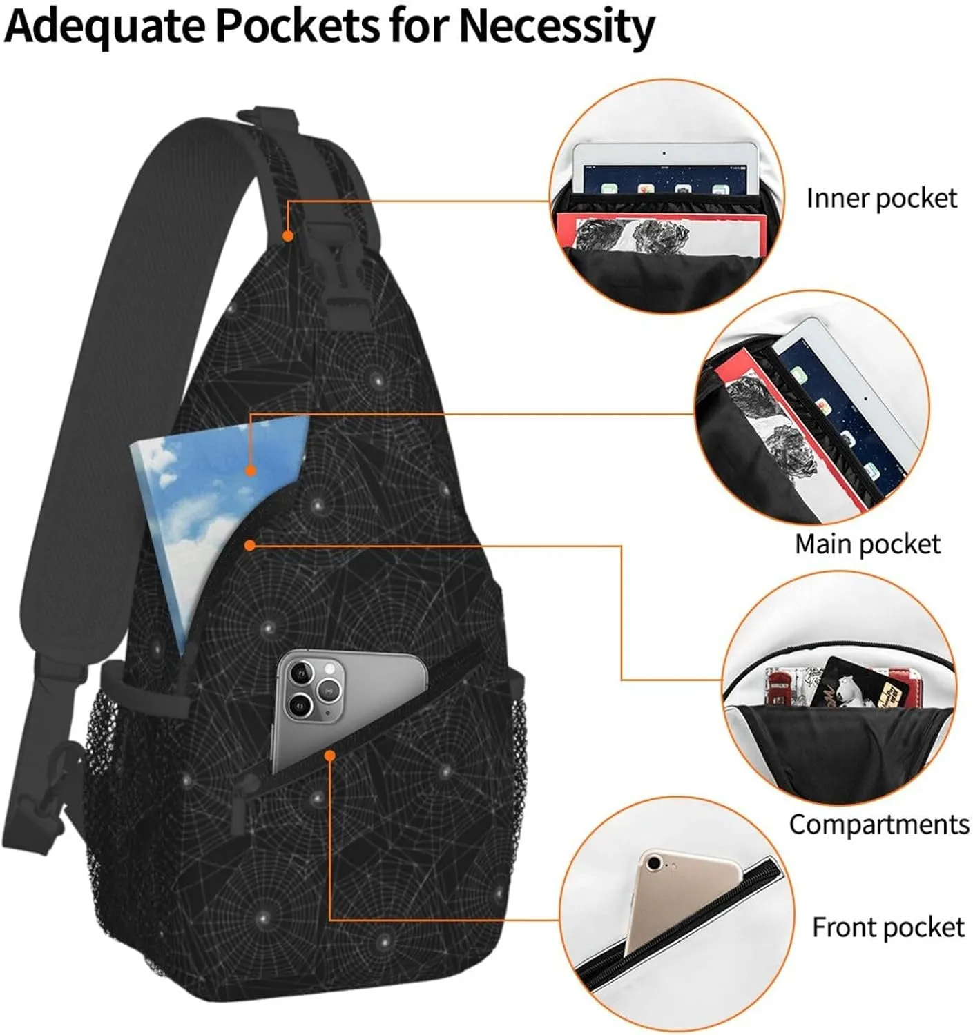 LGBT Rainbow Sling Bag Casual Chest Bags Adjustable Crossbody Bag Shoulder Backpack For Travel Hiking