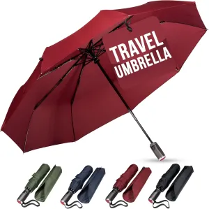 LifeTek Windproof Travel Umbrella, Automatic Open Close, Compact for Rain and Sun, Fits in Purse or Backpack, Strong Lightweight Durable Frame, UV Protection, Small and Portable
