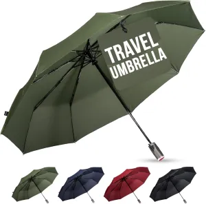 LifeTek Windproof Travel Umbrella, Automatic Open Close, Compact for Rain and Sun, Fits in Purse or Backpack, Strong Lightweight Durable Frame, UV Protection, Small and Portable