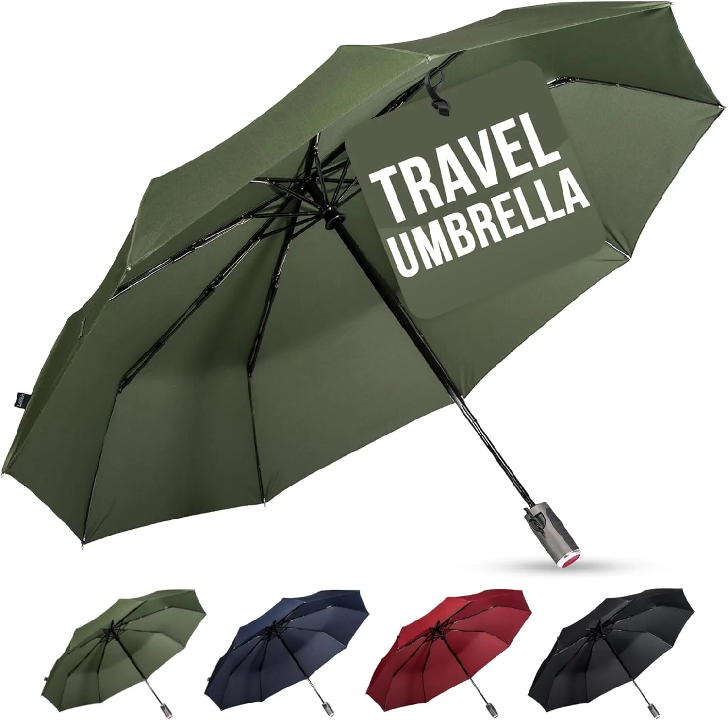 LifeTek Windproof Travel Umbrella, Automatic Open Close, Compact for Rain and Sun, Fits in Purse or Backpack, Strong Lightweight Durable Frame, UV Protection, Small and Portable