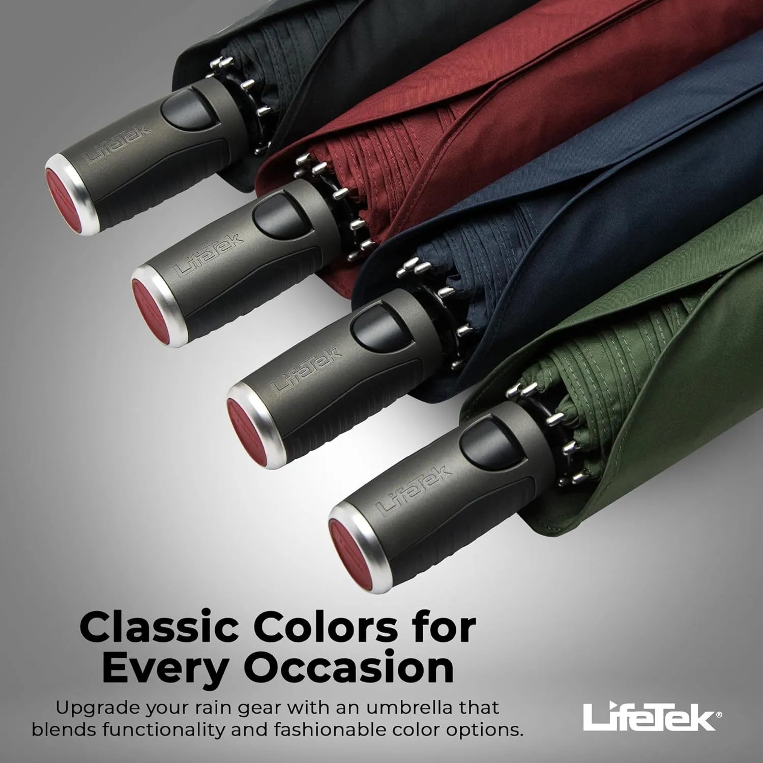 LifeTek Windproof Travel Umbrella, Automatic Open Close, Compact for Rain and Sun, Fits in Purse or Backpack, Strong Lightweight Durable Frame, UV Protection, Small and Portable