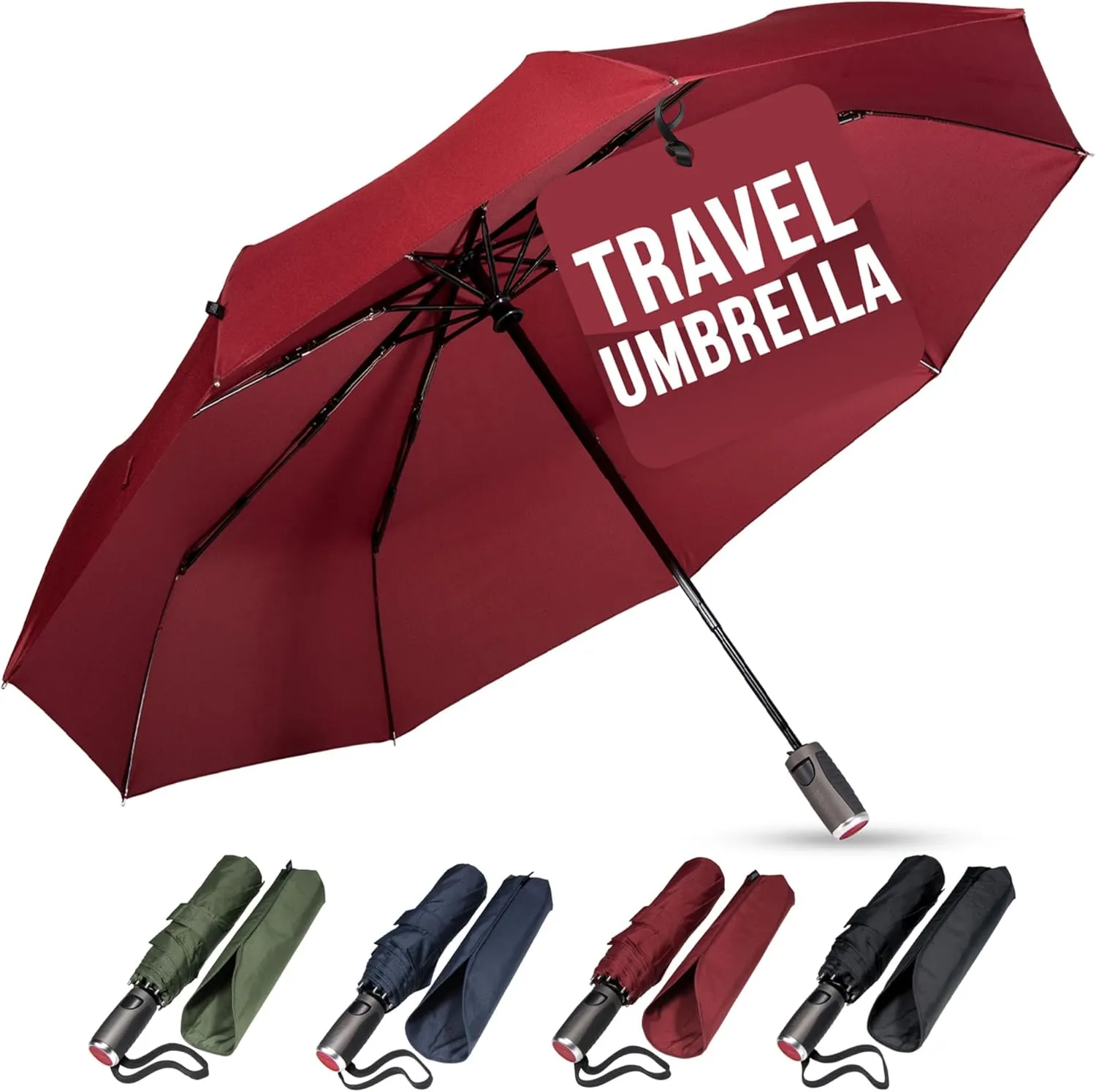 LifeTek Windproof Travel Umbrella, Automatic Open Close, Compact for Rain and Sun, Fits in Purse or Backpack, Strong Lightweight Durable Frame, UV Protection, Small and Portable