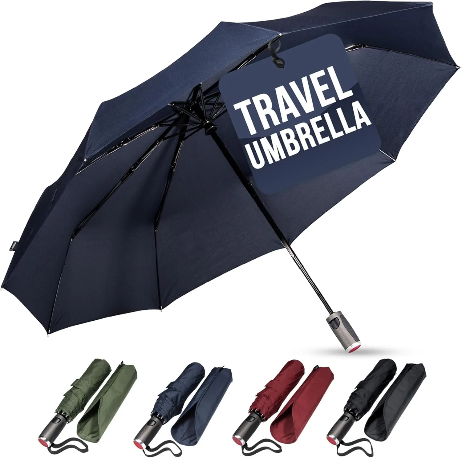 LifeTek Windproof Travel Umbrella, Automatic Open Close, Compact for Rain and Sun, Fits in Purse or Backpack, Strong Lightweight Durable Frame, UV Protection, Small and Portable
