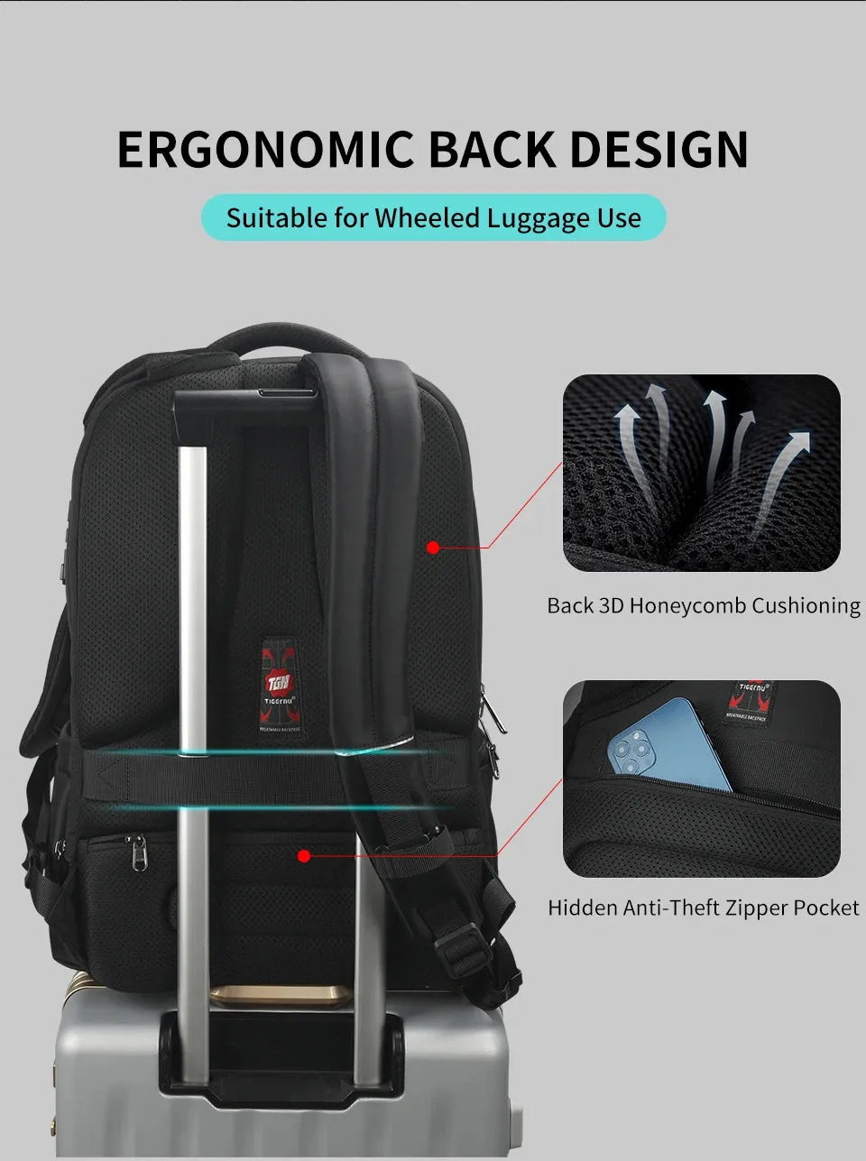 Lifetime Warranty Backpack For Men TSA Anti Theft Bag 15.6inch Laptop Backpack Men Travel Backpacks Schoolbag Male Backpacks Bag
