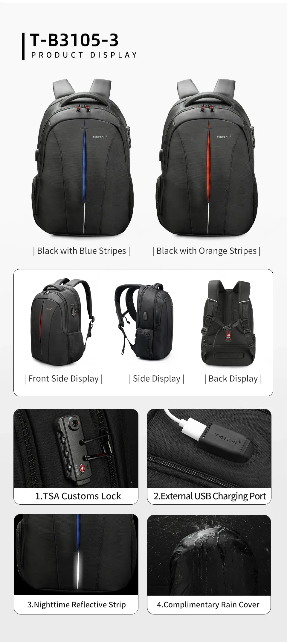 Lifetime Warranty Backpack For Men TSA Anti Theft Bag 15.6inch Laptop Backpack Men Travel Backpacks Schoolbag Male Backpacks Bag