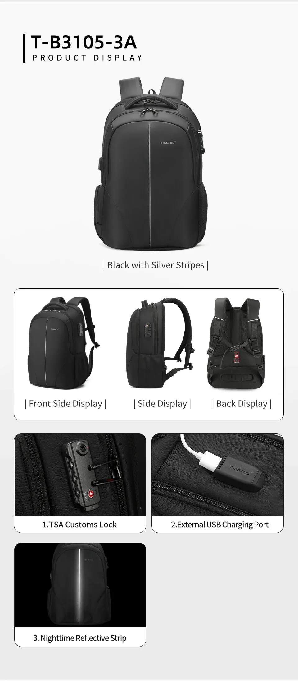 Lifetime Warranty Backpack For Men TSA Anti Theft Bag 15.6inch Laptop Backpack Men Travel Backpacks Schoolbag Male Backpacks Bag