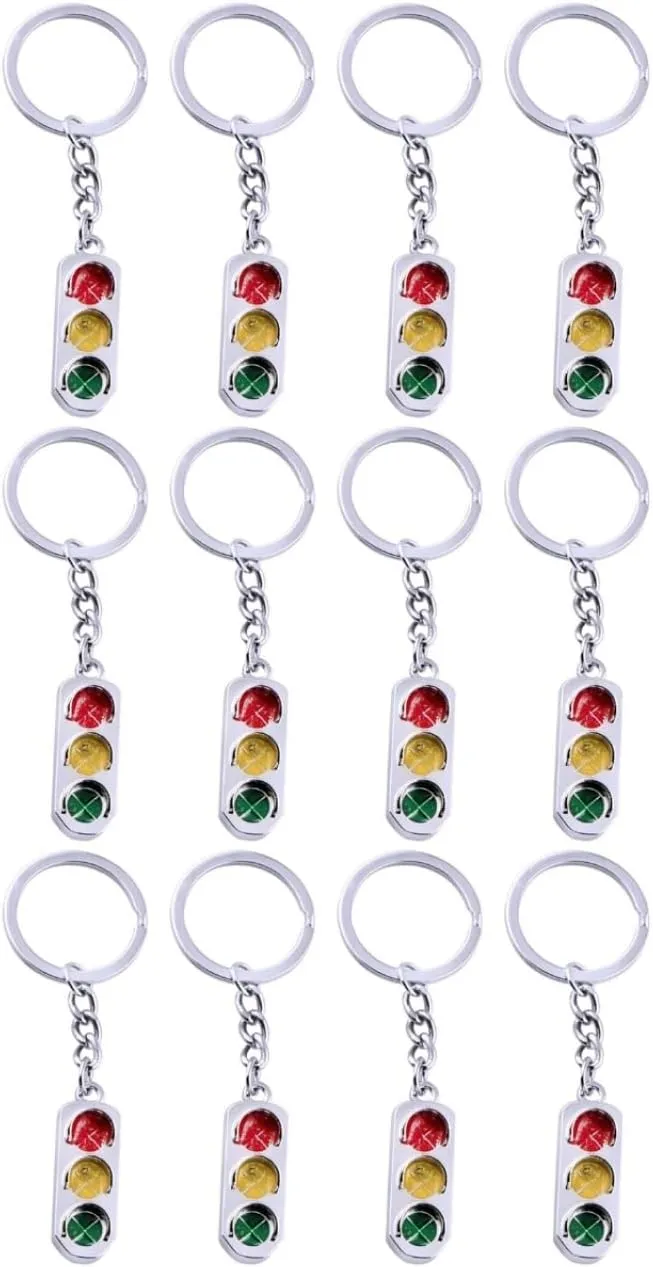 LIFKOME 12 Pcs Key Chain Traffic Light Hanging Decor Key Ring Keychain Decor Backpack Pendant Keyring Holder Key