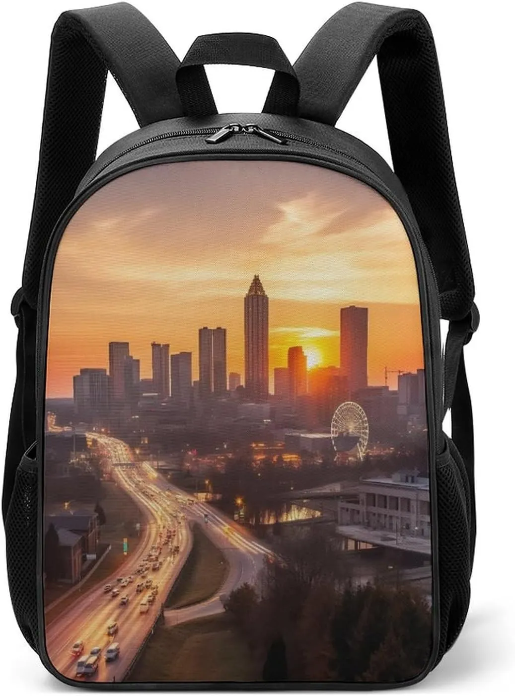 Lightweight Backpacks Cute Travel Bag Durable Atlanta City Sunset Landscape Printing Small Travel Backpack For Women & Men