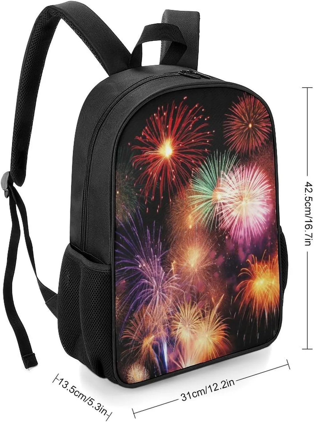 Lightweight Backpacks Cute Travel Bag Durable Beautiful Fireworks Printing Small Travel Backpack For Women & Men