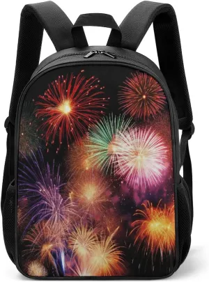 Lightweight Backpacks Cute Travel Bag Durable Beautiful Fireworks Printing Small Travel Backpack For Women & Men